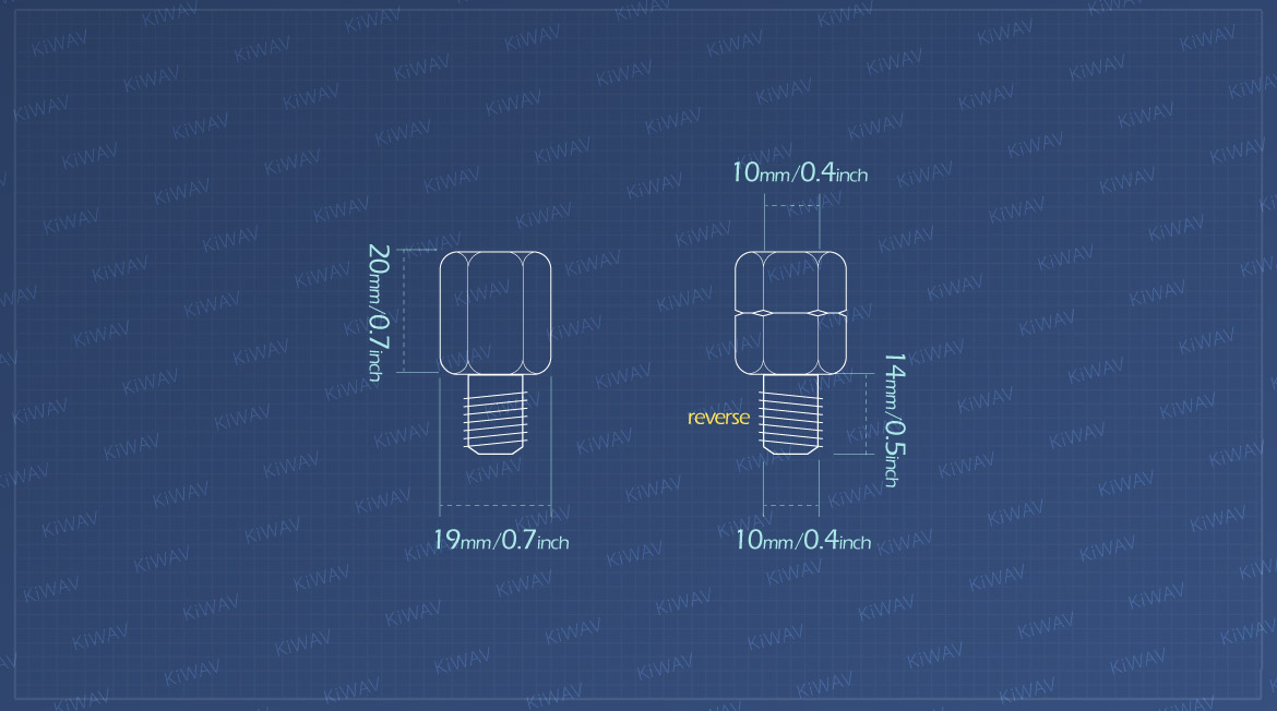 KiWAV measurement graph of 10mm to 10mm converter screw