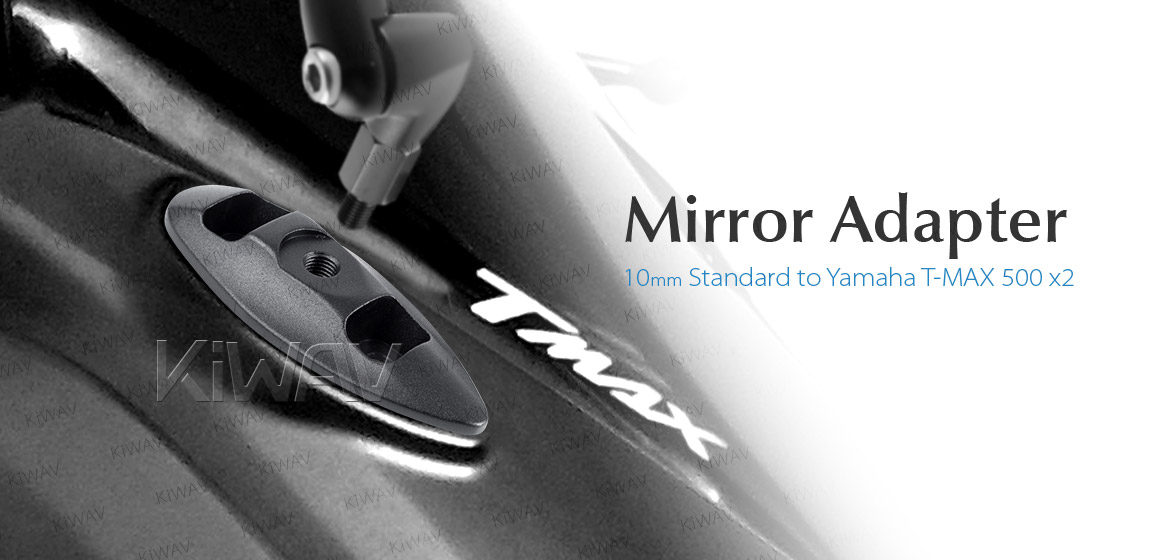 KiWAV 10mm mirror adapters for Yamaha T-MAX 500 2001-2011