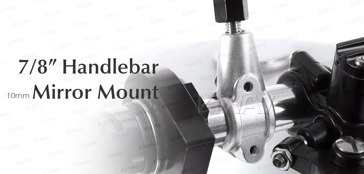 KiWAV 10mm mirror adapters for 7/8 inch handlebar
