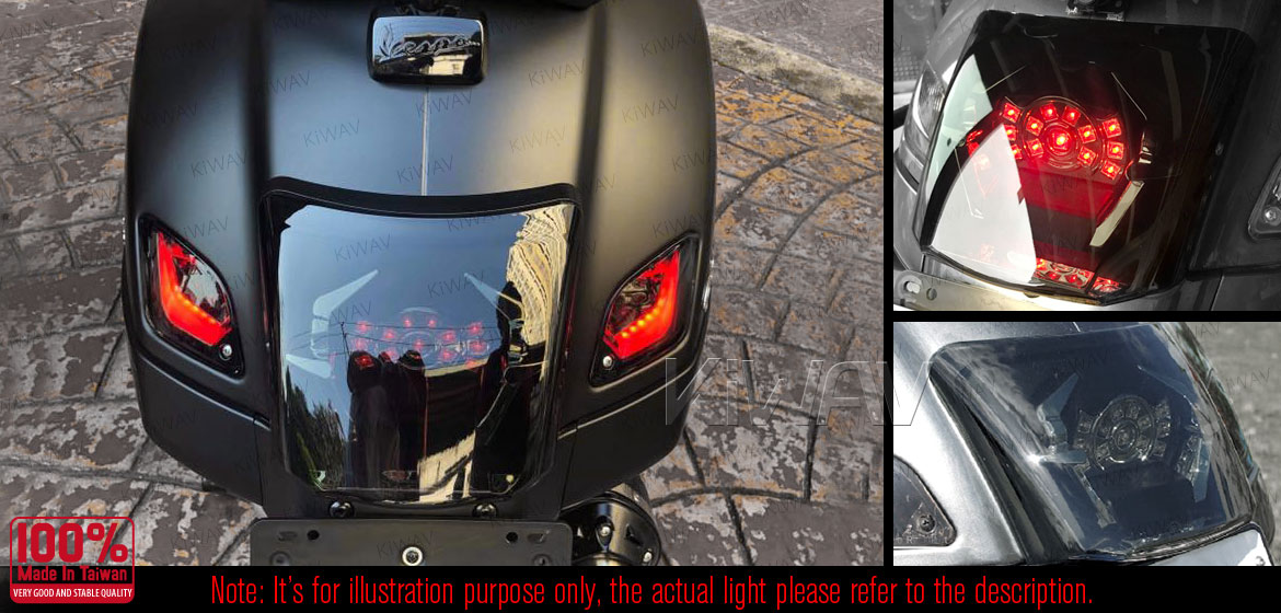 KiWAV 2320 LED tail lamp bezel chrome for Vespa GTS GTV 15~later