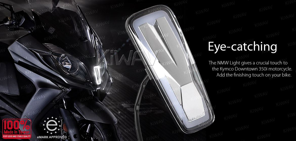 KiWAV Kymco Downtown 350I NMW front cowling position light chrome