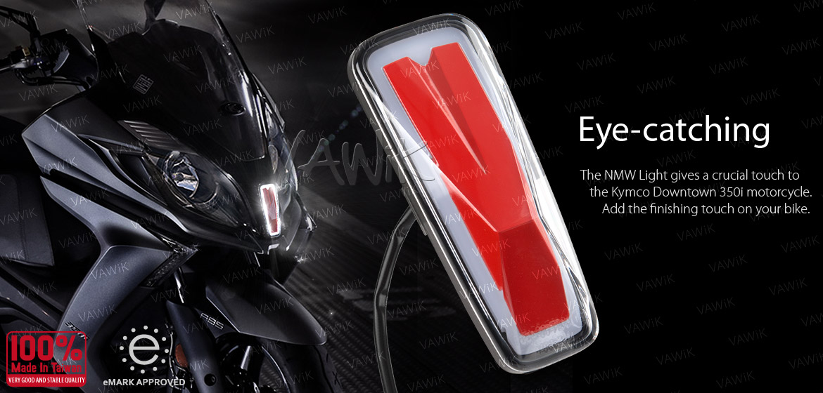 VAWiK Kymco Downtown 350I NMW front cowling position light red