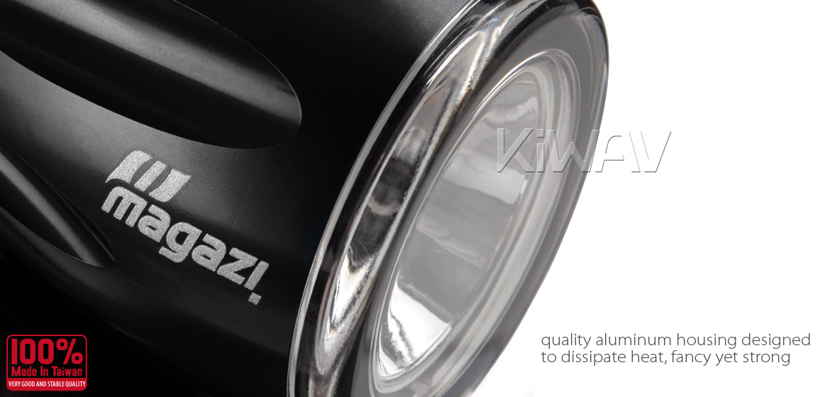 KiWAV Magazi Explorer CNC aluminum anodized black auxiliary LED light