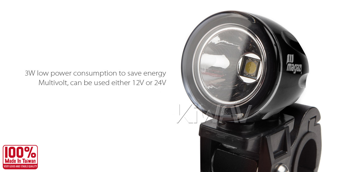 KiWAV Magazi Explorer CNC aluminum anodized black auxiliary LED light