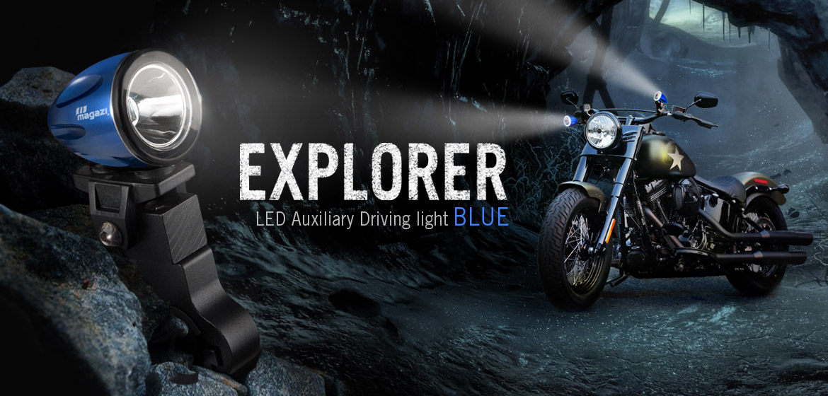 KiWAV Magazi Explorer CNC aluminum anodized blue auxiliary LED light