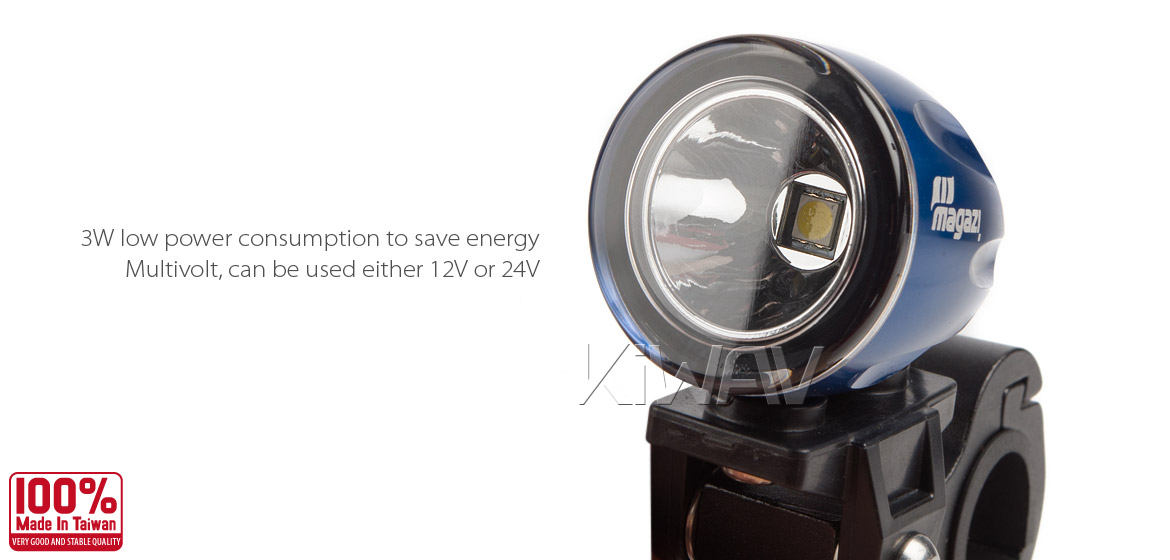 KiWAV Magazi Explorer CNC aluminum anodized blue auxiliary LED light