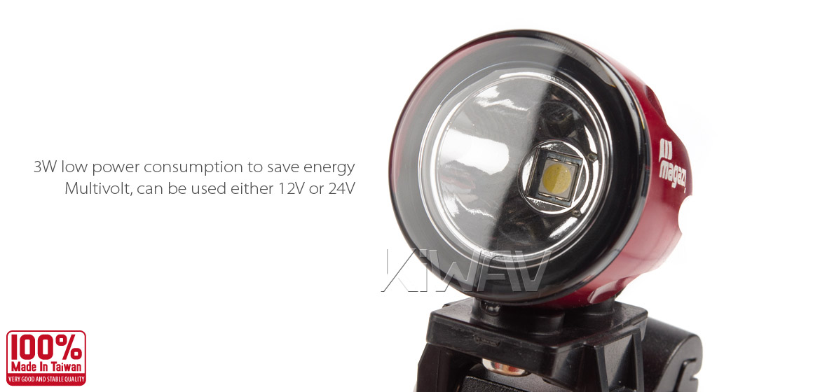 KiWAV Magazi Explorer CNC aluminum anodized red auxiliary LED light