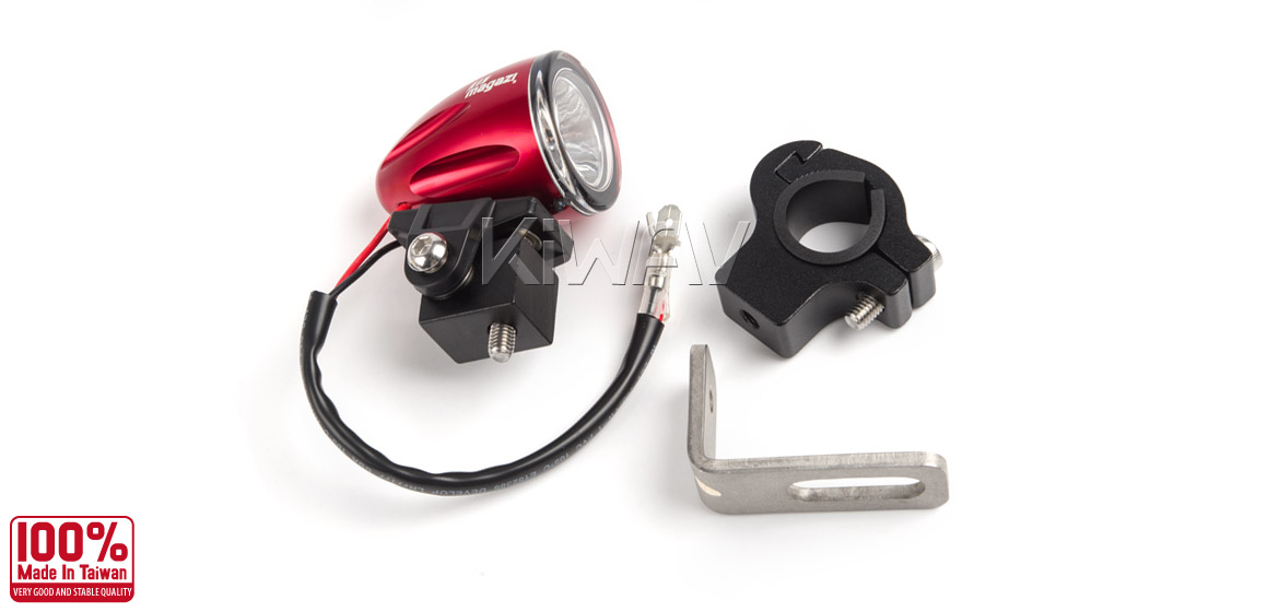 KiWAV Magazi Explorer CNC aluminum anodized red auxiliary LED light