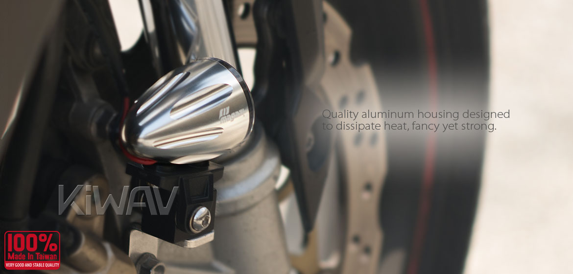 KiWAV Magazi Explorer CNC aluminum anodized silver auxiliary LED light