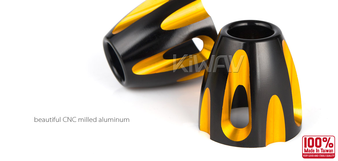 KiWAV bar ends Tower gold with black base fit 7/8 inch 1 inch hollow handlebar Magazi