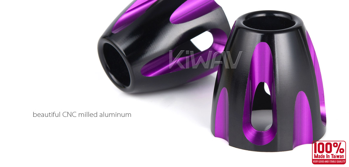 KiWAV bar ends Tower purple with silver base fit 7/8 inch 1 inch hollow handlebar Magazi