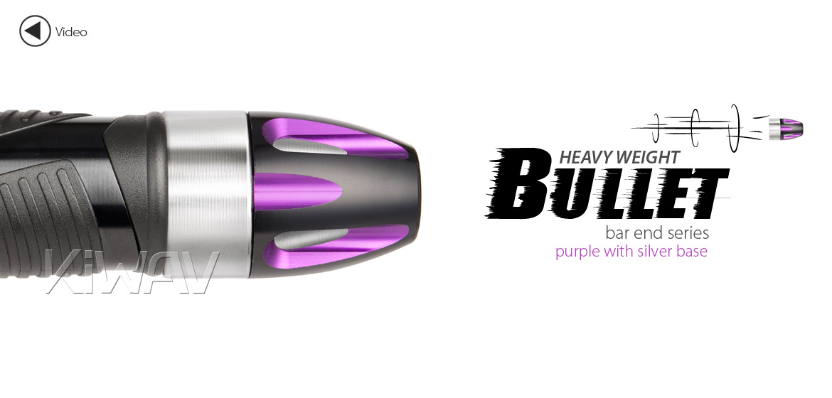 KiWAV bar ends Tower purple with silver base fit 7/8 inch 1 inch hollow handlebar Magazi