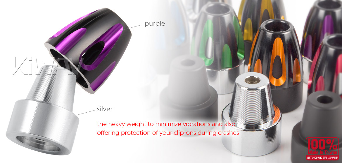 KiWAV bar ends Tower purple with silver base fit 7/8 inch 1 inch hollow handlebar Magazi