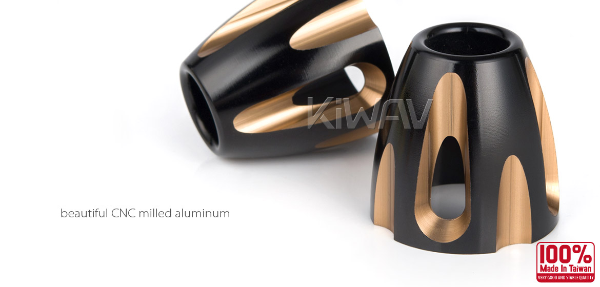 KiWAV bar ends Bullet titanium gold with black base fit 7/8 inch 1 inch hollow handlebar Magazi