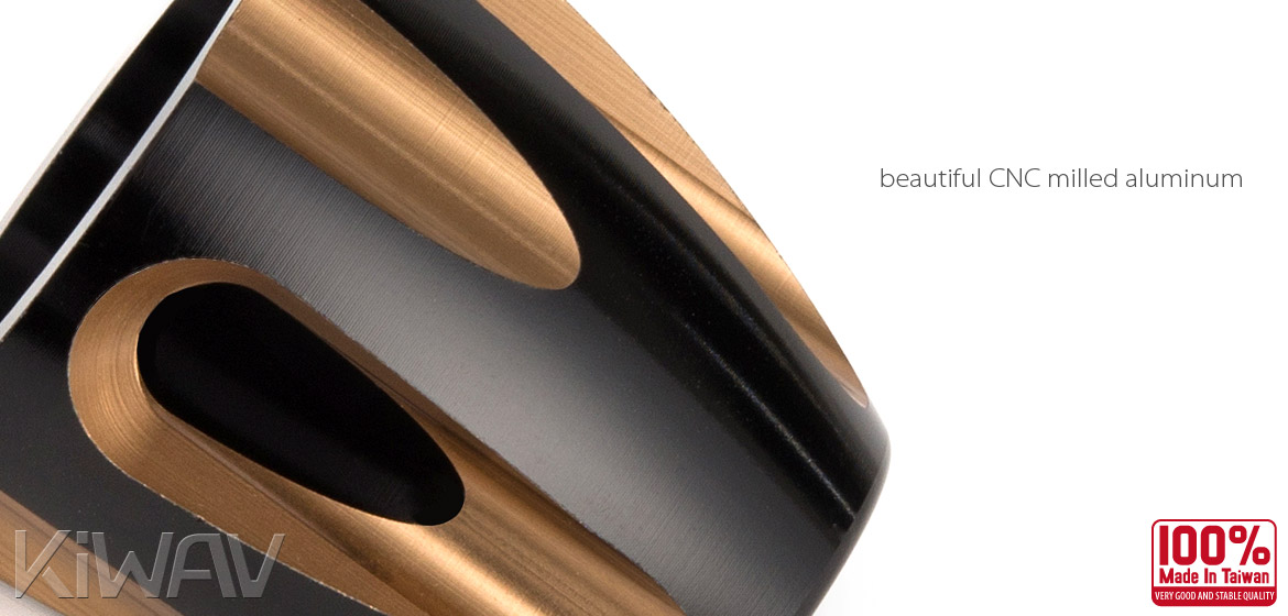 KiWAV bar ends Bullet titanium gold with black base fit 7/8 inch 1 inch hollow handlebar Magazi