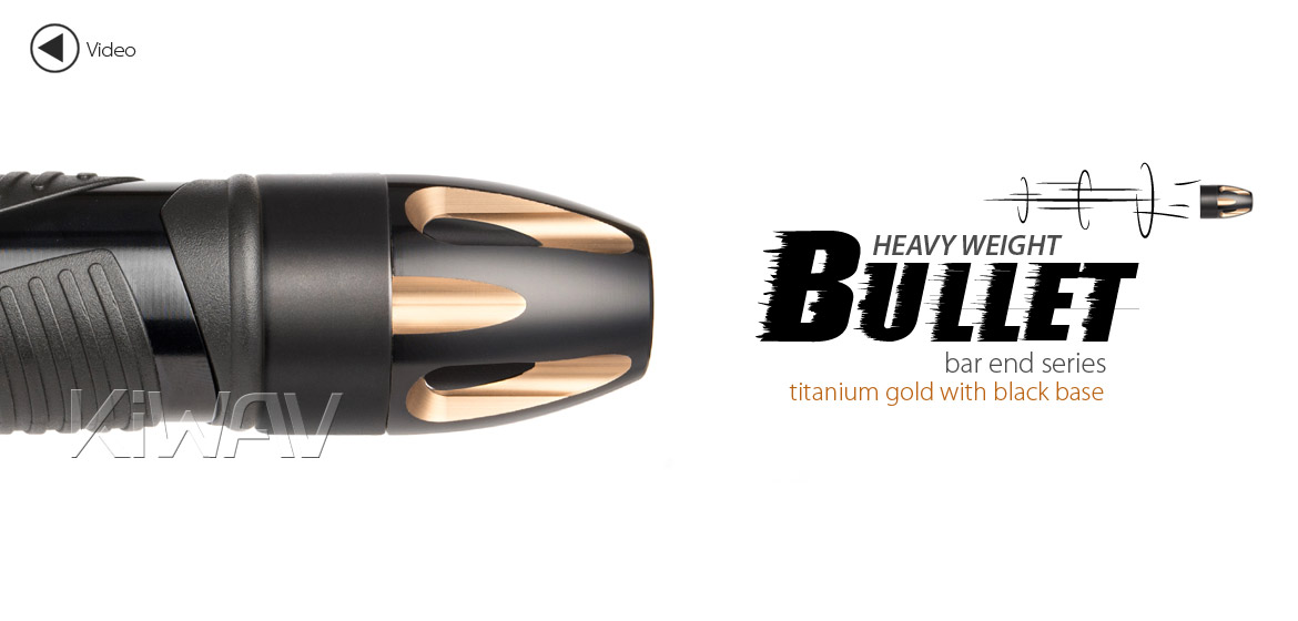 KiWAV bar ends Bullet titanium gold with black base fit 7/8 inch 1 inch hollow handlebar Magazi