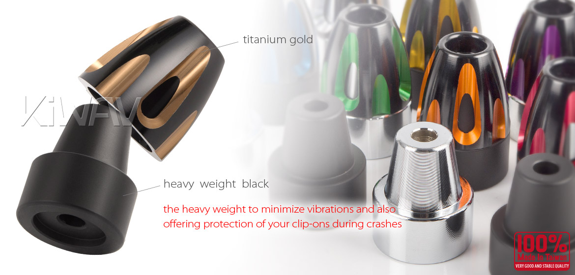 KiWAV bar ends Bullet titanium gold with black base fit 7/8 inch 1 inch hollow handlebar Magazi