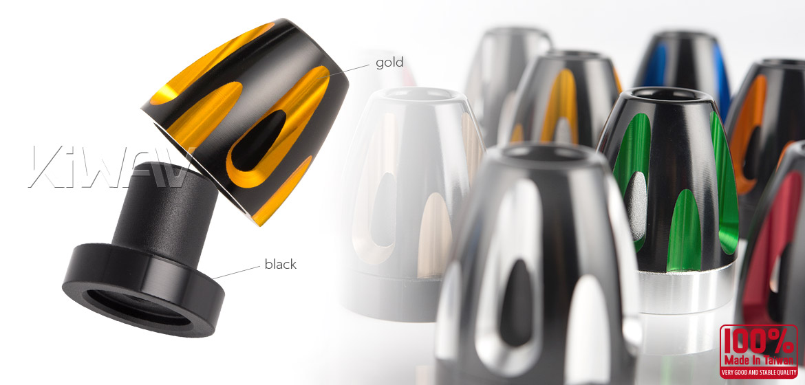 KiWAV bar ends Tower gold with black base fit 7/8 inch 1 inch hollow handlebar Magazi