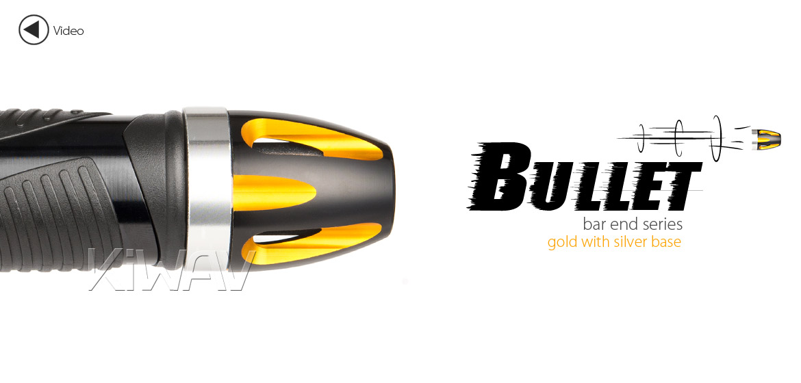 KiWAV bar ends Tower gold with silver base fit 7/8 inch 1 inch hollow handlebar Magazi