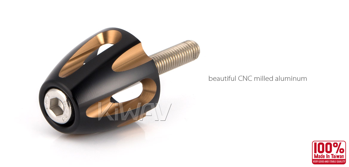 KiWAV bar ends Tower tgold with black base fit 7/8 inch 1 inch hollow handlebar Magazi