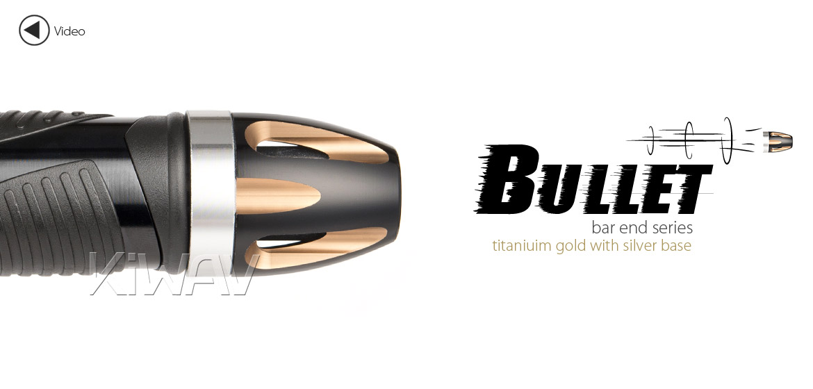 KiWAV bar ends Tower tgold with silver base fit 7/8 inch 1 inch hollow handlebar Magazi