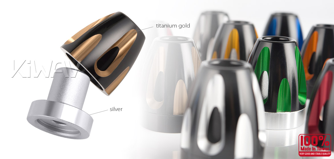 KiWAV bar ends Tower tgold with silver base fit 7/8 inch 1 inch hollow handlebar Magazi