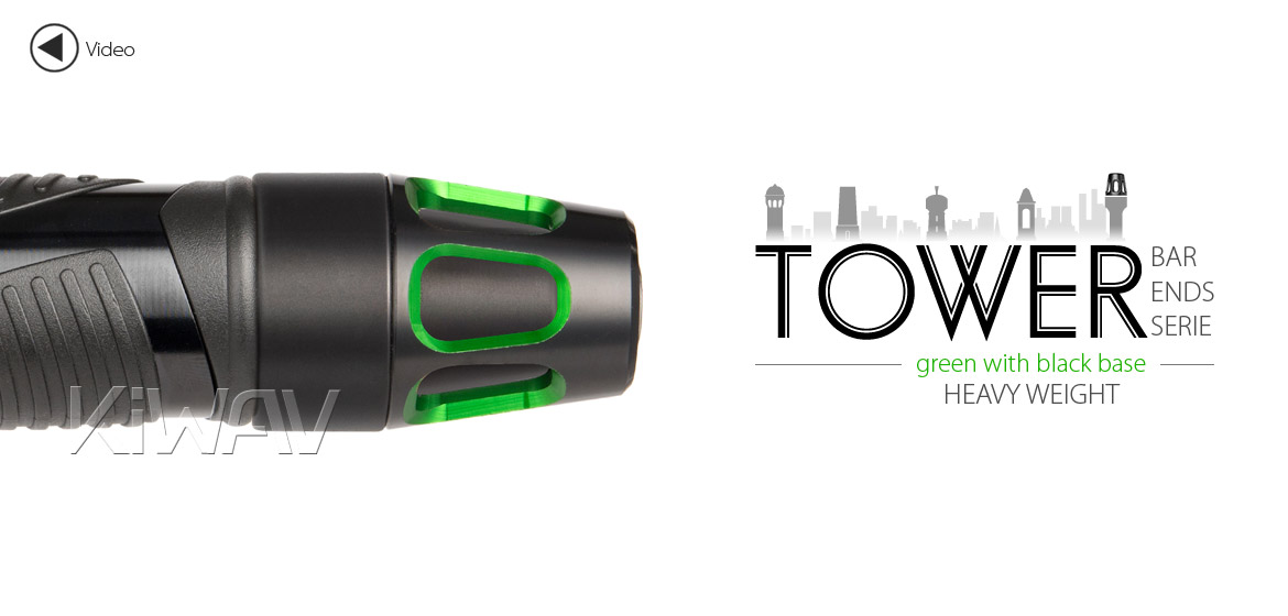 KiWAV bar ends Tower green with black base fit 7/8 inch 1 inch hollow handlebar Magazi