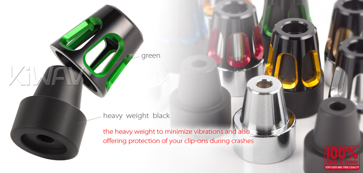 KiWAV bar ends Tower green with black base fit 7/8 inch 1 inch hollow handlebar Magazi
