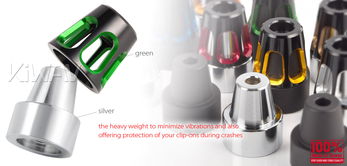 KiWAV bar ends Tower green with silver base fit 7/8 inch 1 inch hollow handlebar Magazi