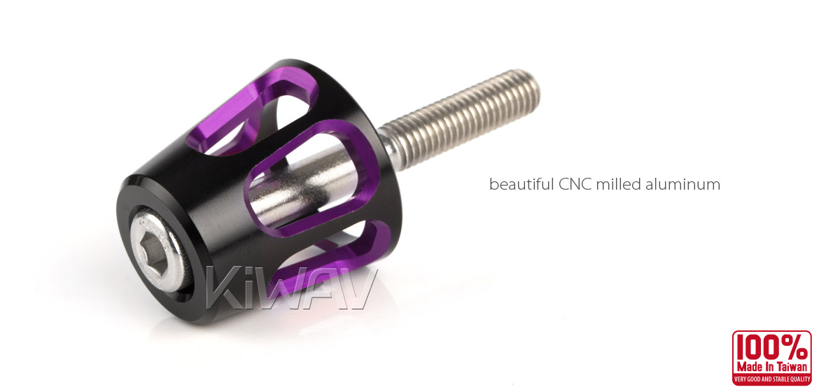 KiWAV bar ends Tower purple with black base fit 7/8 inch 1 inch hollow handlebar Magazi