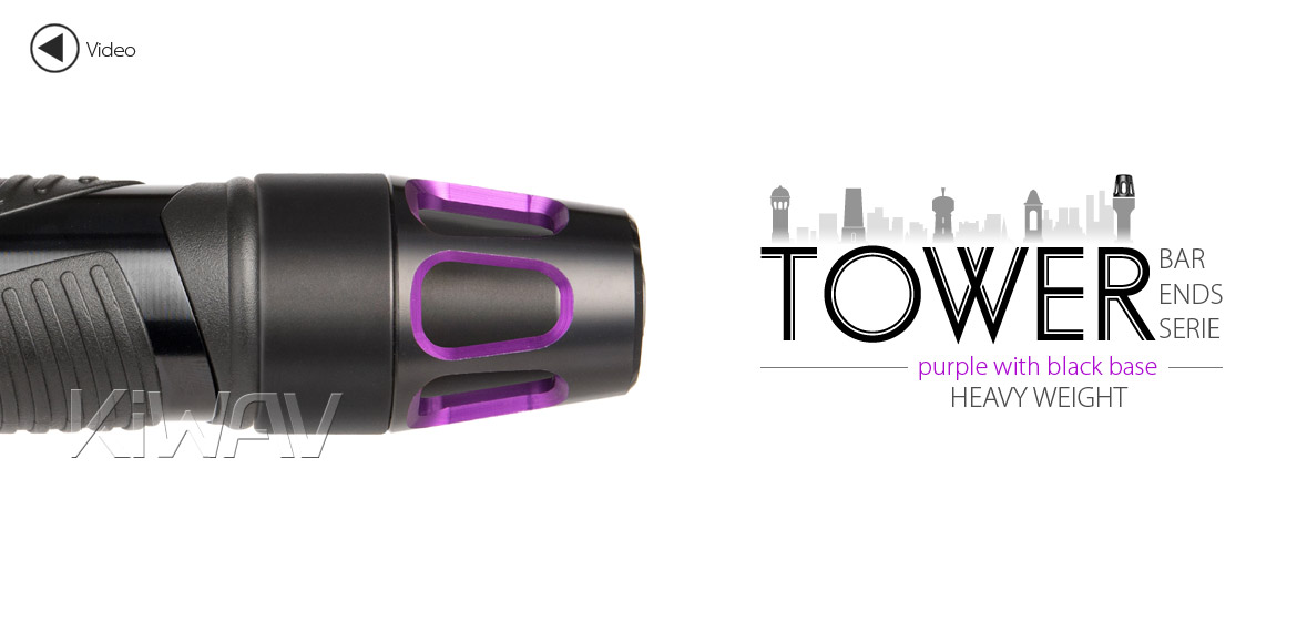 KiWAV bar ends Tower purple with black base fit 7/8 inch 1 inch hollow handlebar Magazi