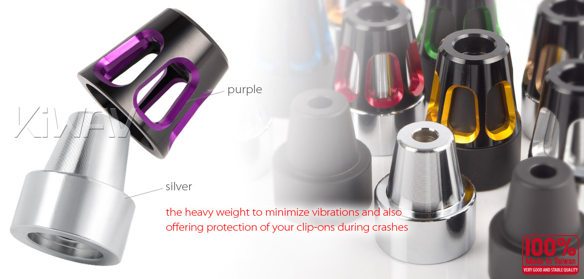 KiWAV bar ends Tower purple with silver base fit 7/8 inch 1 inch hollow handlebar Magazi