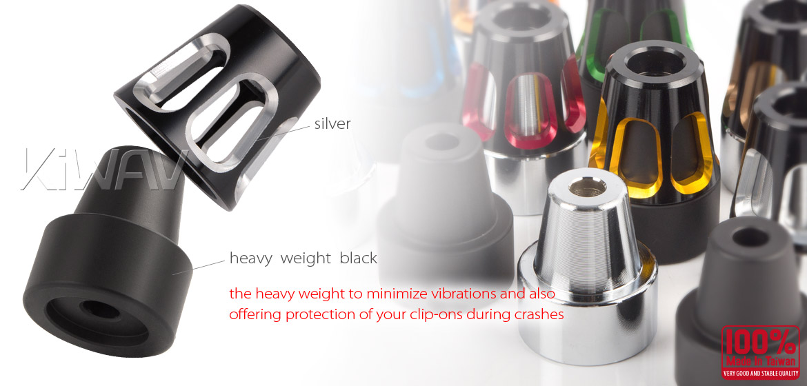 KiWAV bar ends Tower silver with black base fit 7/8 inch 1 inch hollow handlebar Magazi