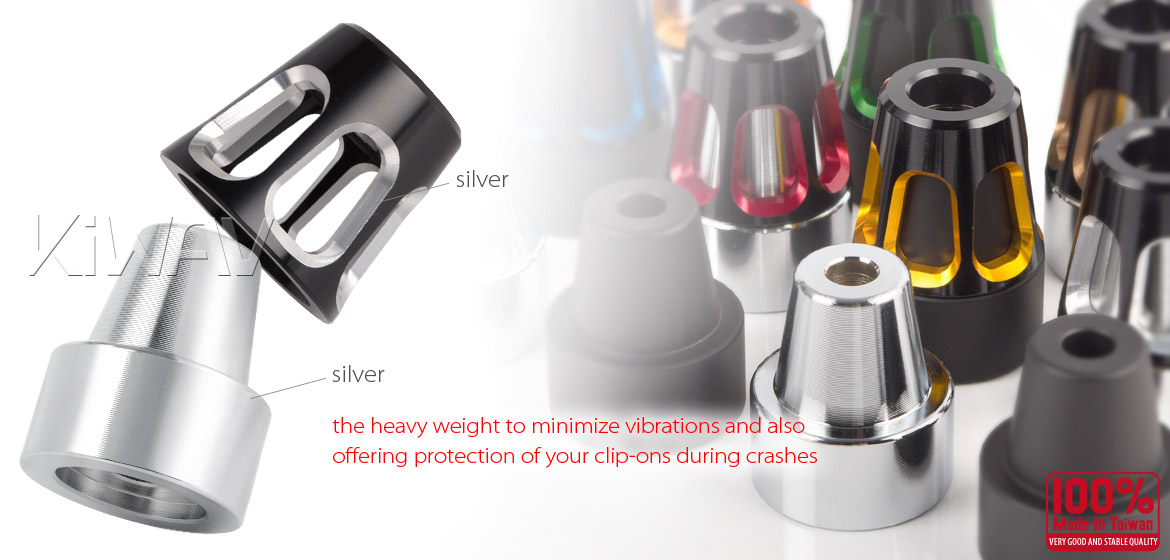 KiWAV bar ends Tower silver with silver base fit 7/8 inch 1 inch hollow handlebar Magazi