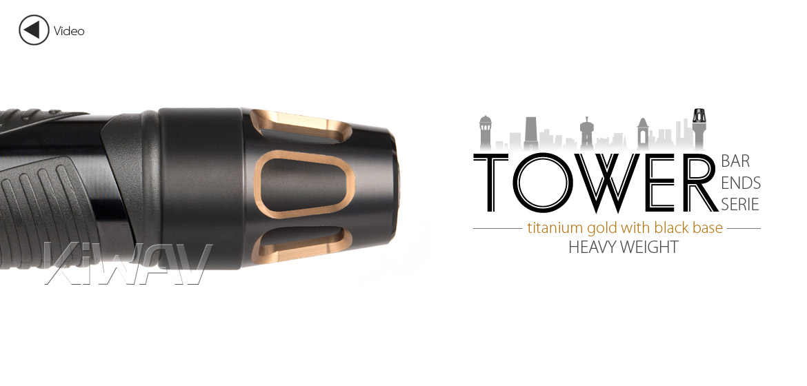 KiWAV bar ends Tower titanium gold with black base fit 7/8 inch 1 inch hollow handlebar Magazi