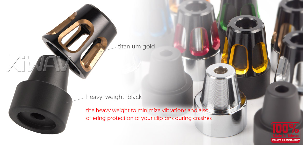 KiWAV bar ends Tower titanium gold with black base fit 7/8 inch 1 inch hollow handlebar Magazi