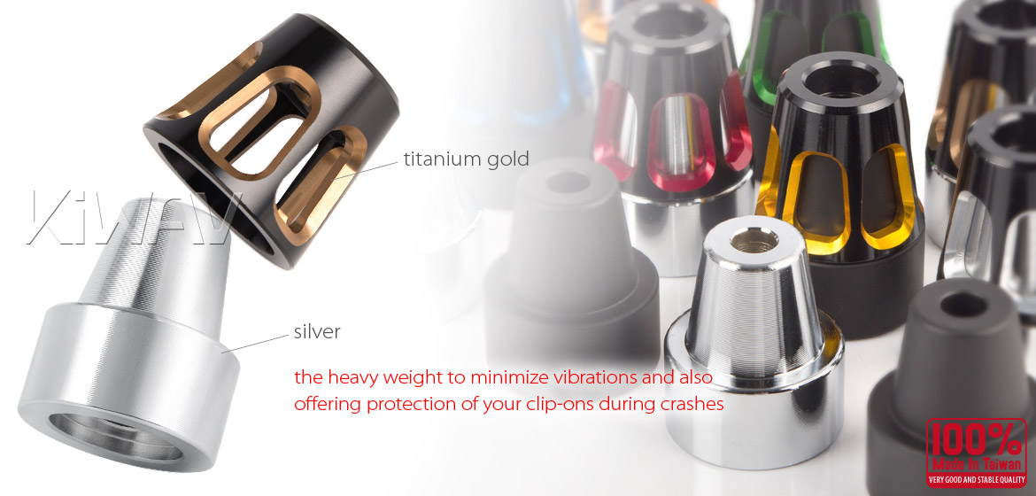 KiWAV bar ends Tower titanium gold with silver base fit 7/8 inch 1 inch hollow handlebar Magazi