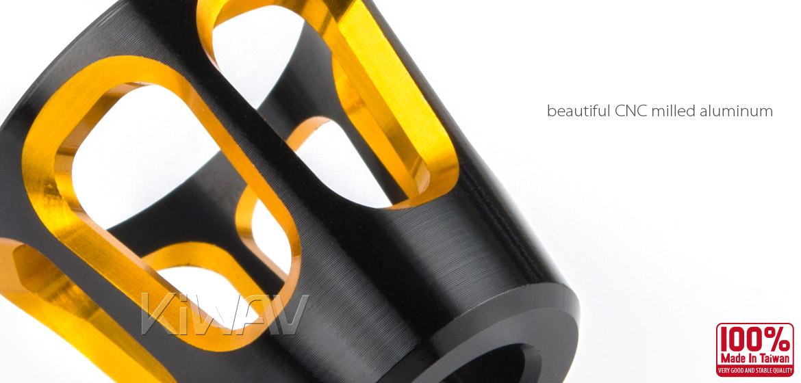 KiWAV bar ends Tower gold with black base fit 7/8 inch 1 inch hollow handlebar Magazi