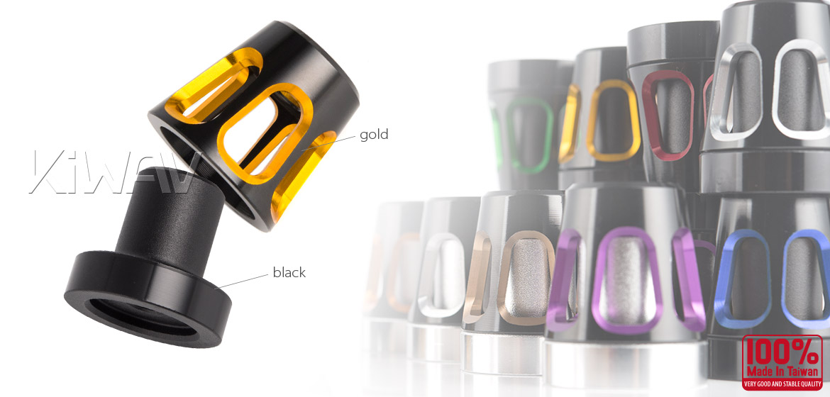 KiWAV bar ends Tower gold with black base fit 7/8 inch 1 inch hollow handlebar Magazi