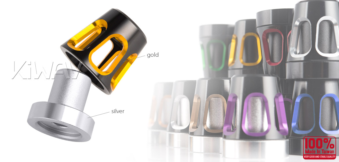 KiWAV bar ends Tower gold with silver base fit 7/8 inch 1 inch hollow handlebar Magazi