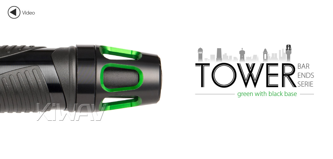 KiWAV bar ends Tower green with black base fit 7/8 inch 1 inch hollow handlebar Magazi