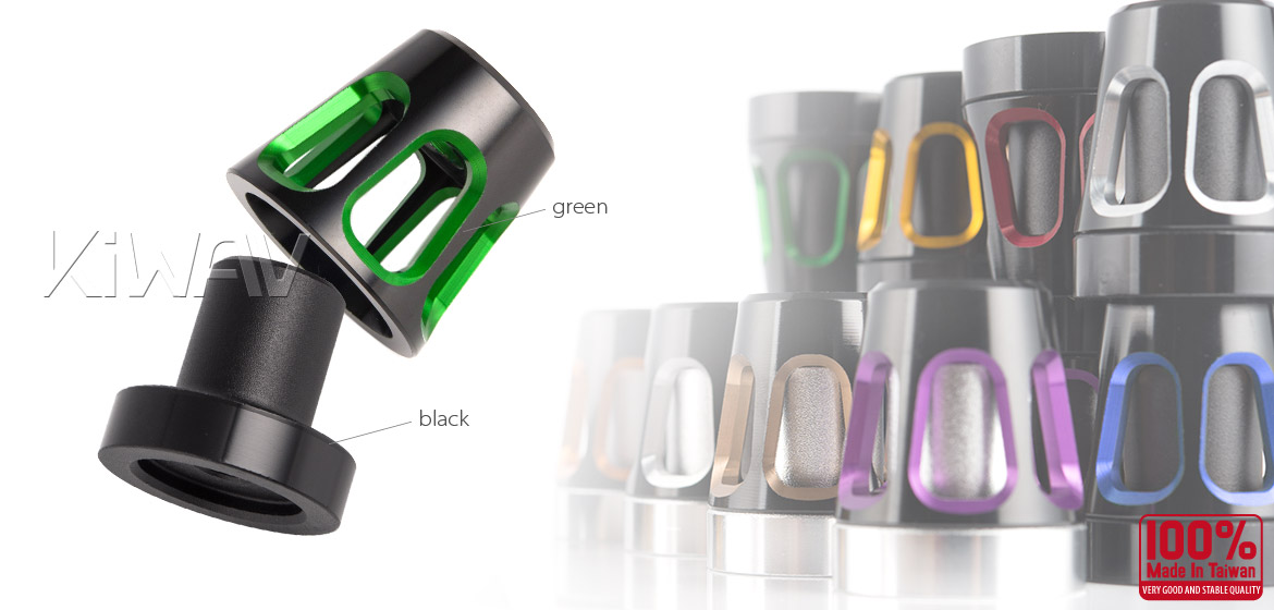 KiWAV bar ends Tower green with black base fit 7/8 inch 1 inch hollow handlebar Magazi