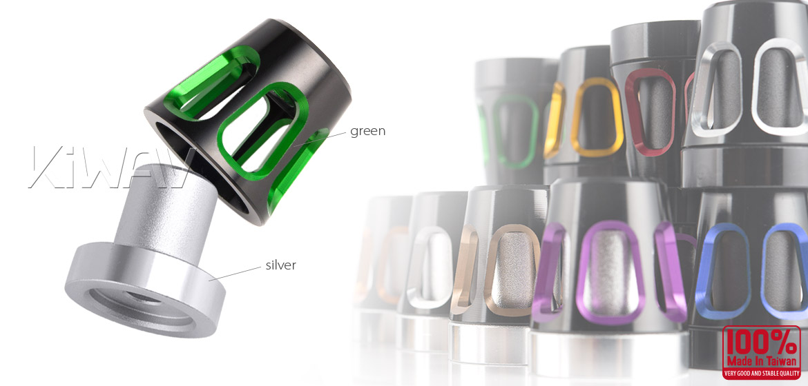 KiWAV bar ends Tower green with silver base fit 7/8 inch 1 inch hollow handlebar Magazi