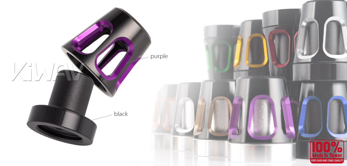 KiWAV bar ends Tower purple with black base fit 7/8 inch 1 inch hollow handlebar Magazi