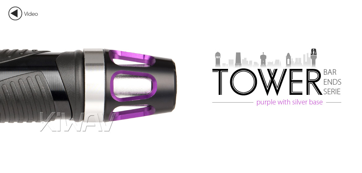 送料無料 いくらから Tower bar ends pair purple 16mm bolt silver base fits Yamaha iPad本体