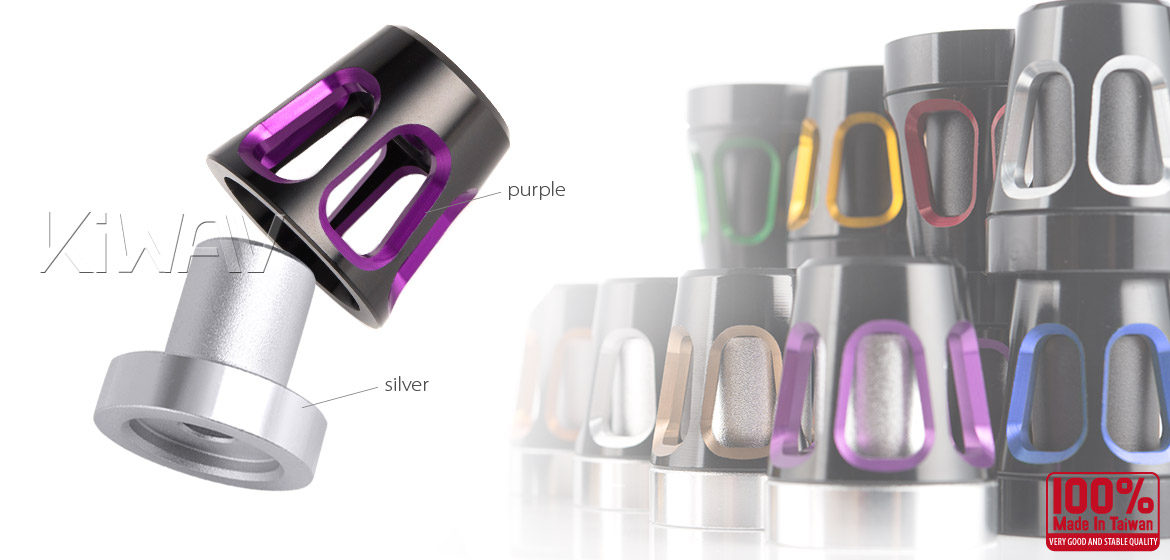 KiWAV bar ends Tower purple with silver base fit 7/8 inch 1 inch hollow handlebar Magazi