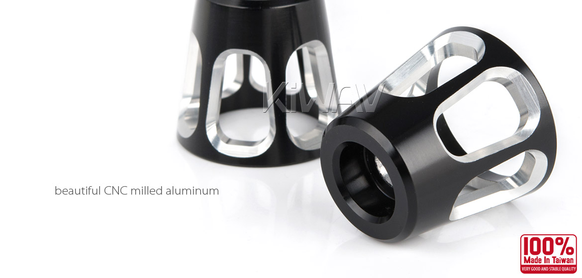 KiWAV bar ends Tower silver with black base fit 7/8 inch 1 inch hollow handlebar Magazi