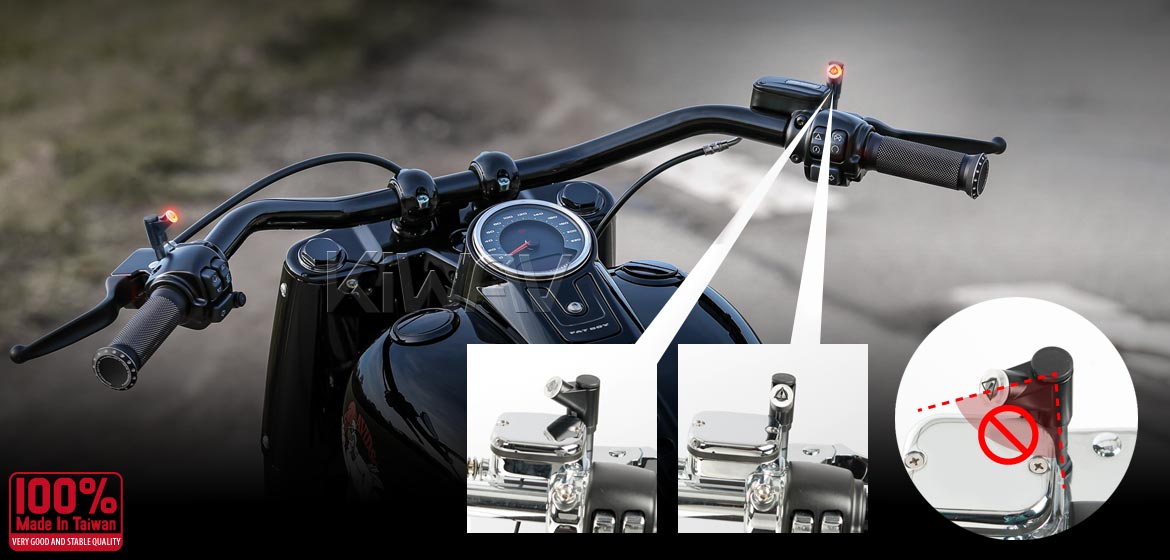 KiWAV motorcycle BSD system with LED indicators for most Harley Davidson