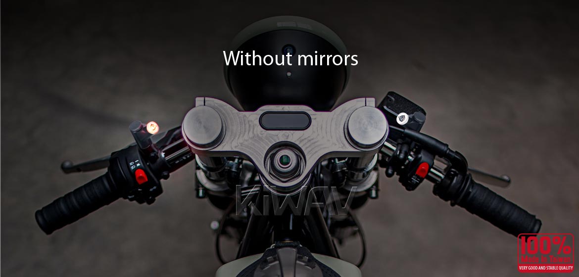 KiWAV motorcycle BSD system with LED indicators for M8/M10 mirror bolts