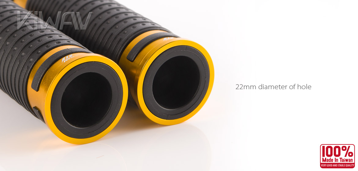 KiWAV Magazi Cyber motorcycle grips anodized aluminum gold